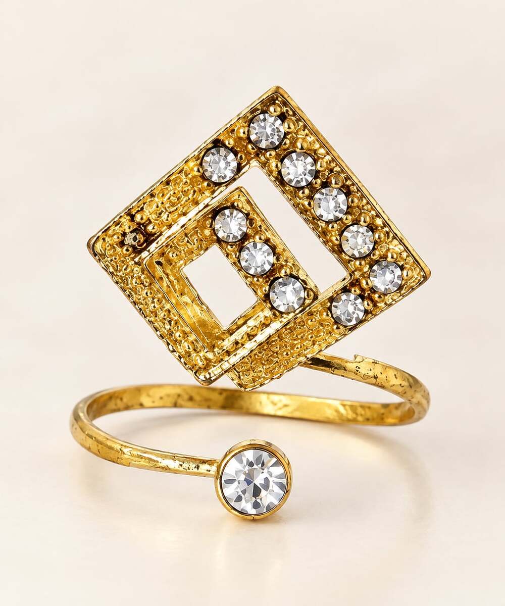 Geometric  Square Adjustable Ring - Picture 2 of 2
